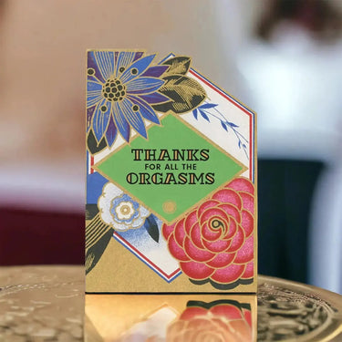 The "Thanks for All the Orgasms" Funny Naughty Card Bad Betty Greeting Co. Ziya Blue