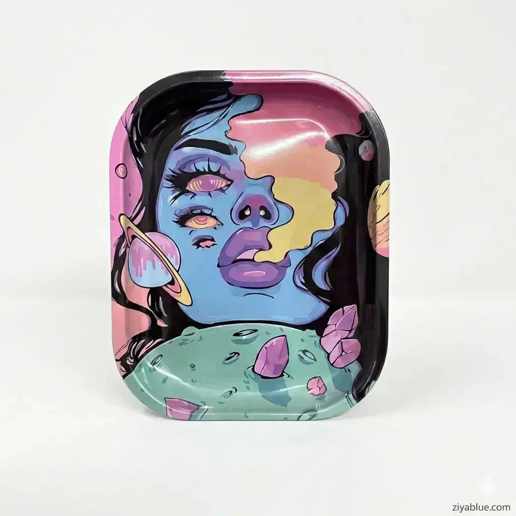 Third Eye Rolling Tray – Mystical Metal Smoke Accessory (Higher Vision) Ziya Blue Ziya Blue