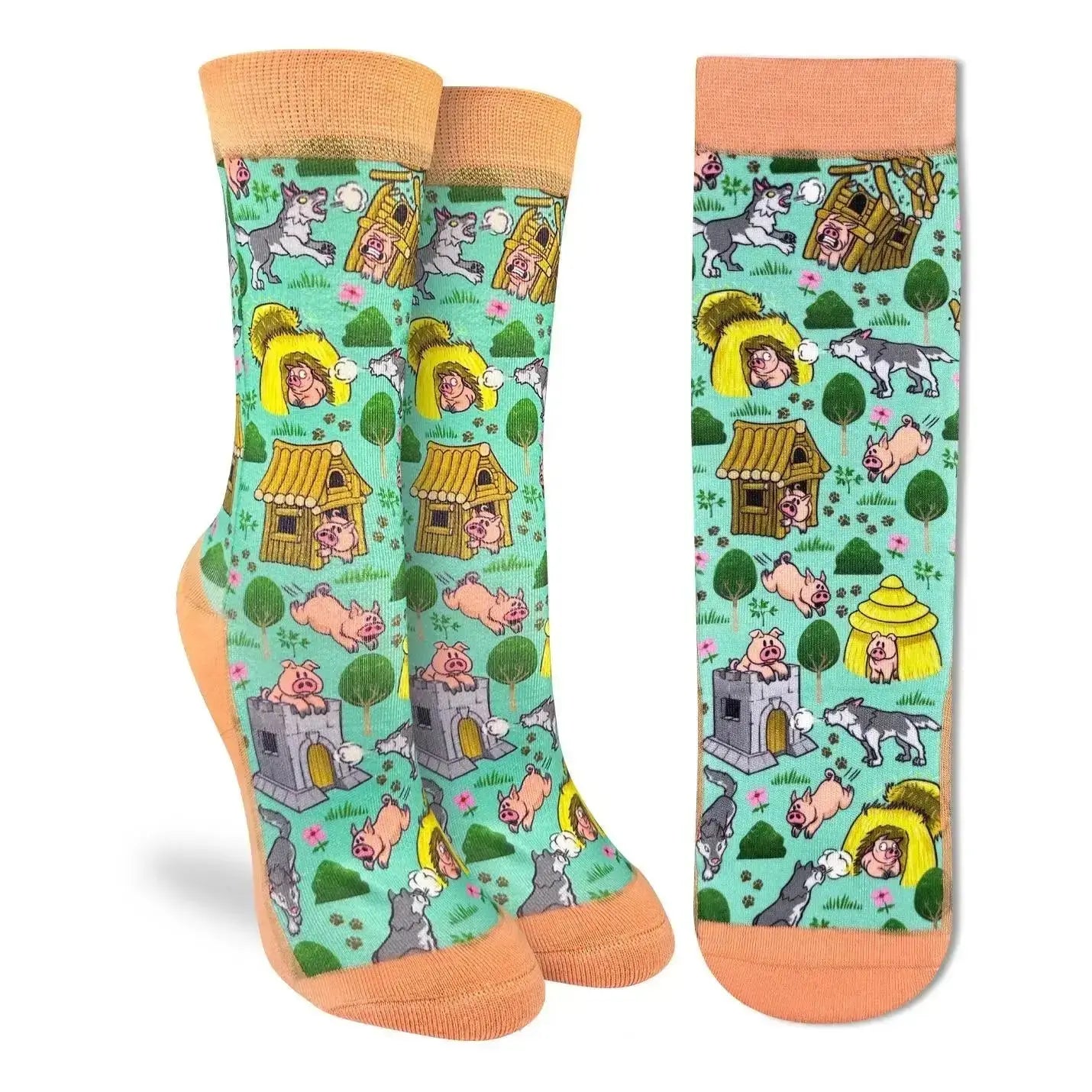 Three Little Pigs Socks: Fairy Tale Charm Good Luck Sock Ziya Blue