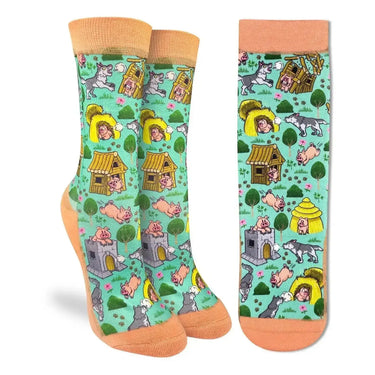 Three Little Pigs Socks: Fairy Tale Charm Good Luck Sock Ziya Blue