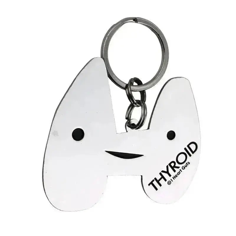 Thyroid Keychain: Funny Anatomical Charm I Heart Guts Ziya Blue
