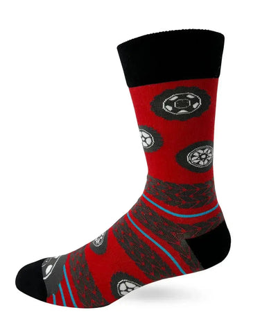 Tits Or Tires Socks: Mens Novelty Crew Fabdaz Ziya Blue