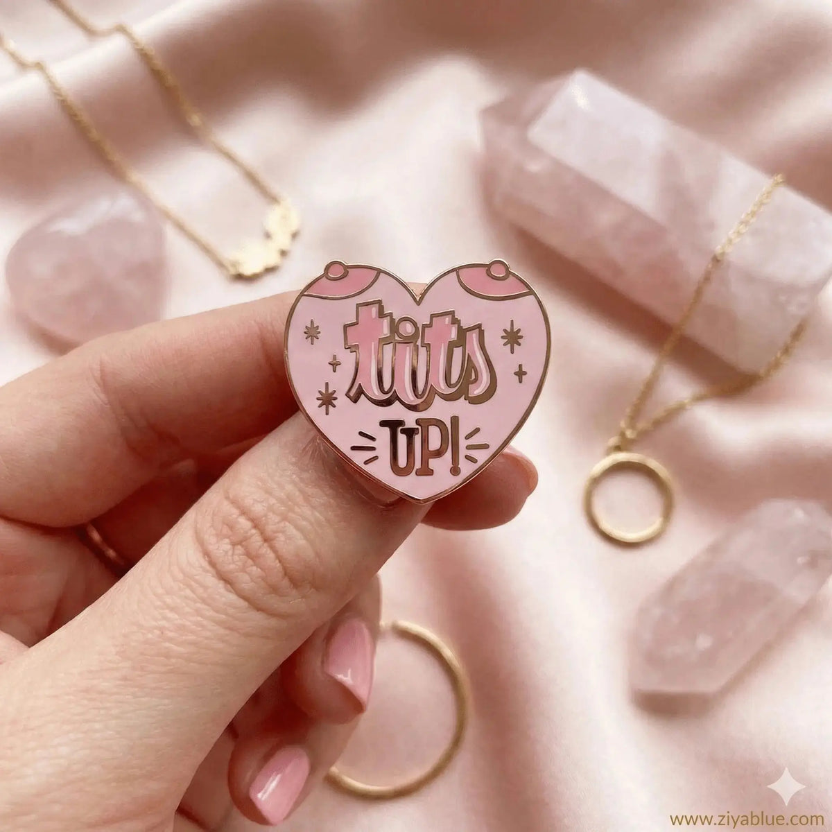 Tits Up Enamel Pin - The Legendary Pep Talk Ziya Blue Ziya Blue