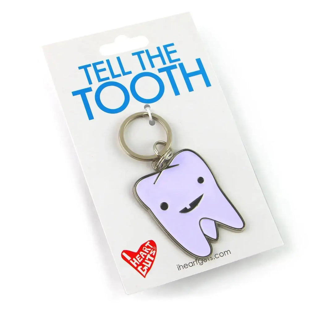 Tooth Keychain: Funny Dental Charm I Heart Guts Ziya Blue