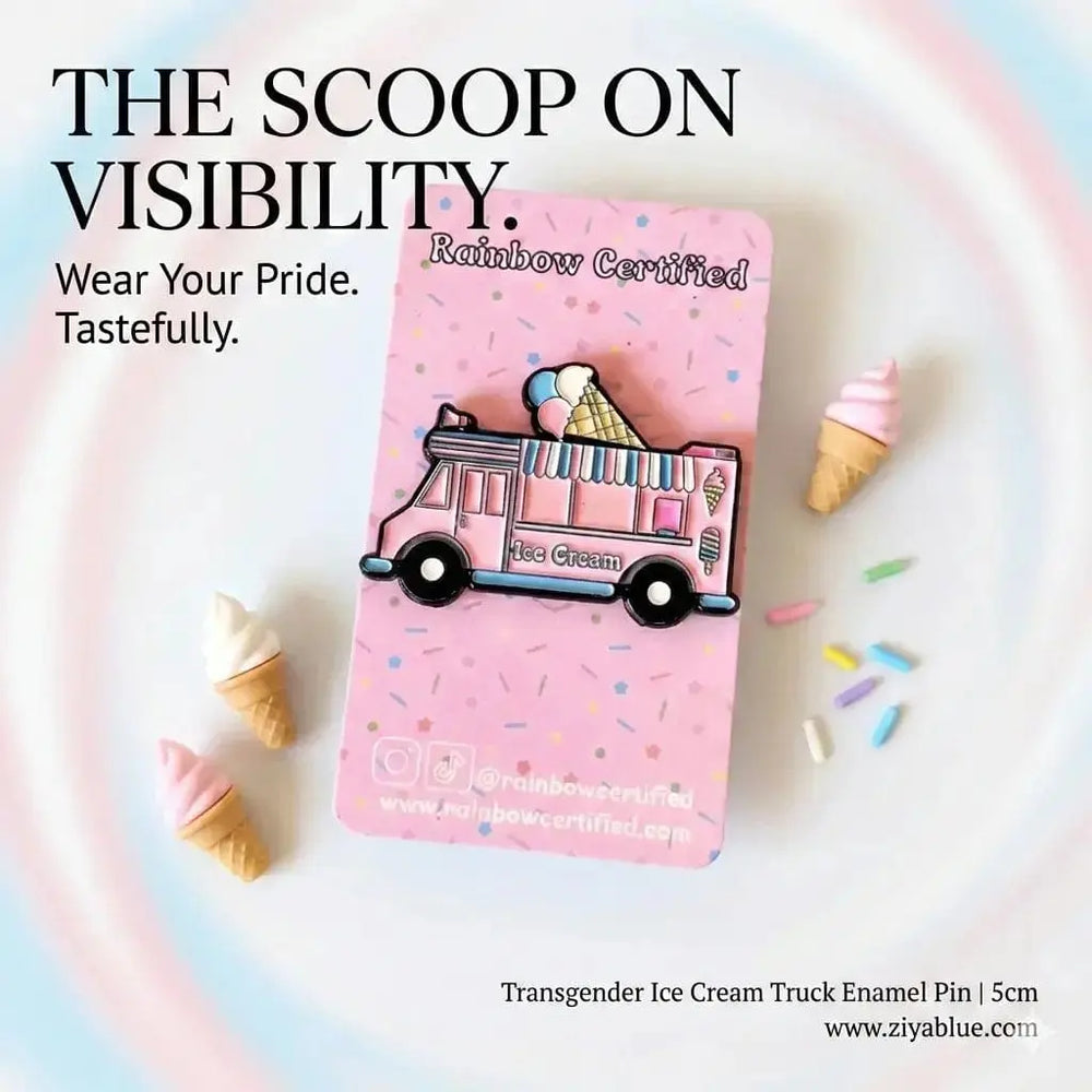 Transgender Enamel Pin: Trans Pride Flag Lapel Rainbow Certified Ziya Blue