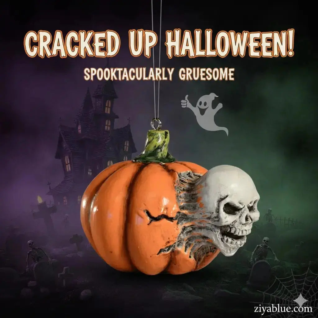 Trapped Halloween Pumpkin Ornament: Horror Skull Horrornaments Ziya Blue
