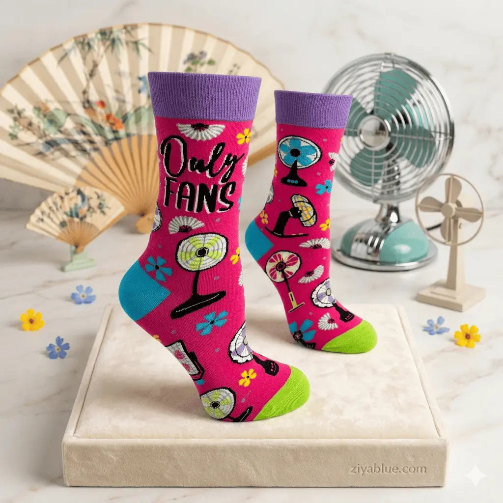 Trending Now: Women's Novelty Only Fans Socks Fabdaz Ziya Blue