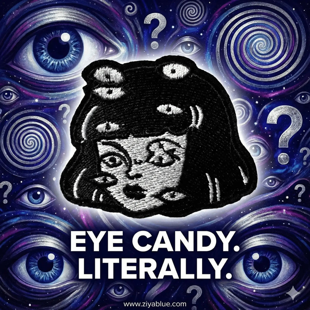 Trippy Eyes Girl Iron On Patch 👁️✨ Ziya Blue Ziya Blue