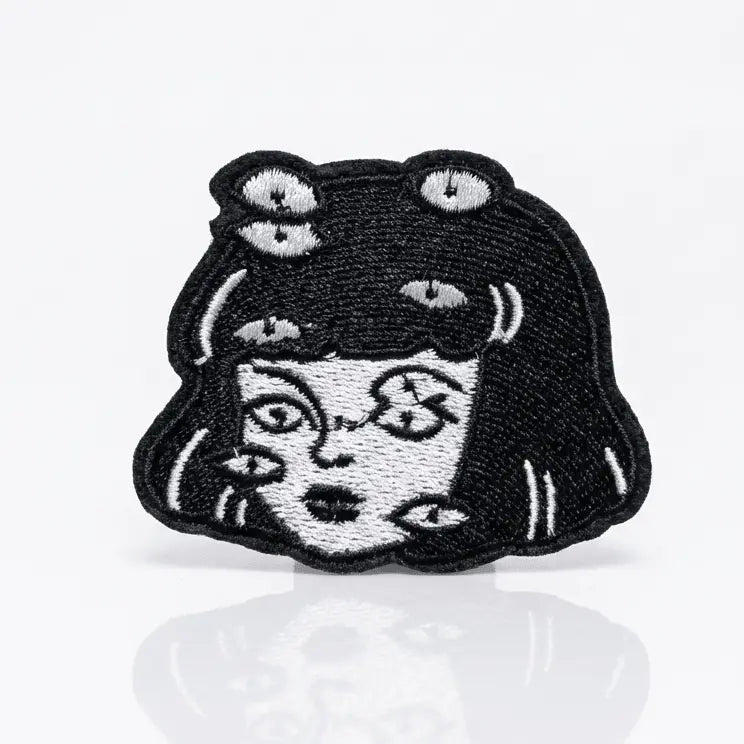 Trippy Eyes Girl Iron On Patch 👁️✨ Ziya Blue Ziya Blue