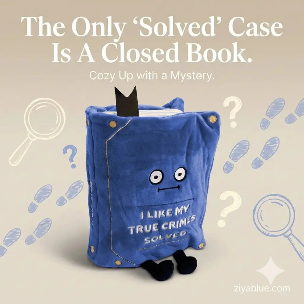 True Crime Book Plush - The Ultimate "Husband Did It" Mascot Punchkins Ziya Blue