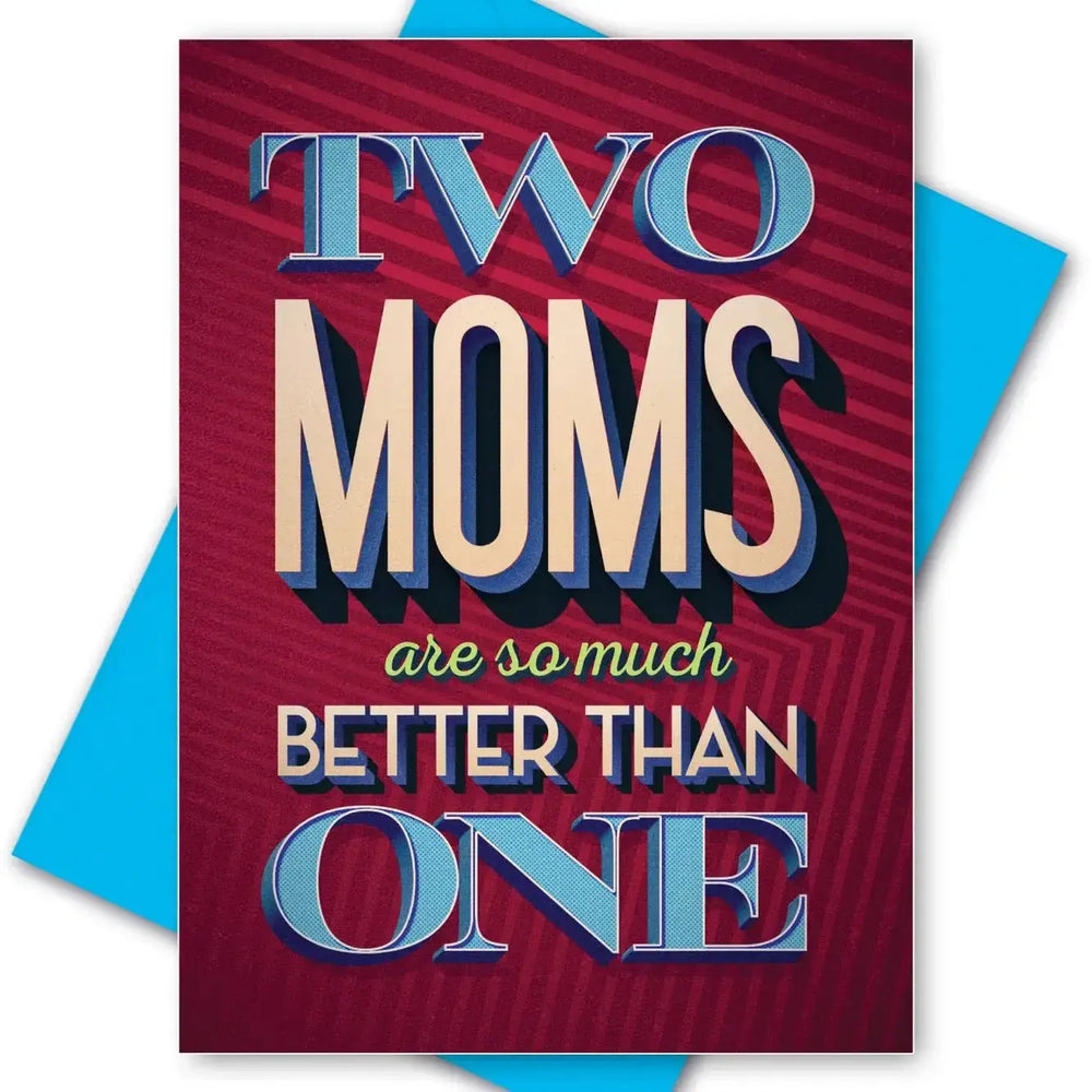 Two Moms Mother's Day Card – The "Favorite Child" Efficiency Hack Kweer Cards Ziya Blue