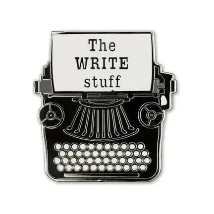 Typewriter Enamel Pin: Cloisonné Writer Jewelry DAVID YOUNGSON & ASSOCIATES Ziya Blue