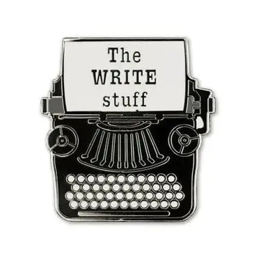 Typewriter Enamel Pin: Cloisonné Writer Jewelry DAVID YOUNGSON & ASSOCIATES Ziya Blue