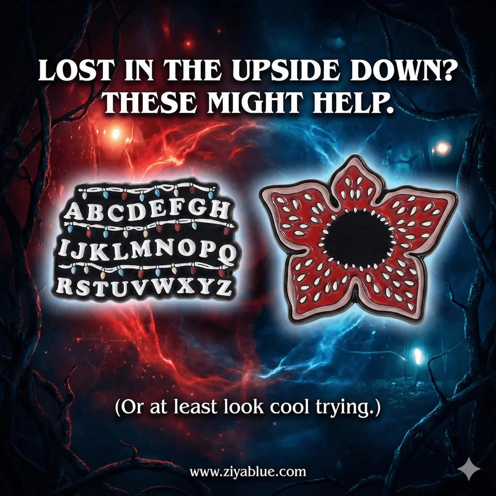 Upside Down Pin Set: Dive into the Mystery of Hawkins 🌌✨ Ziya Blue Ziya Blue