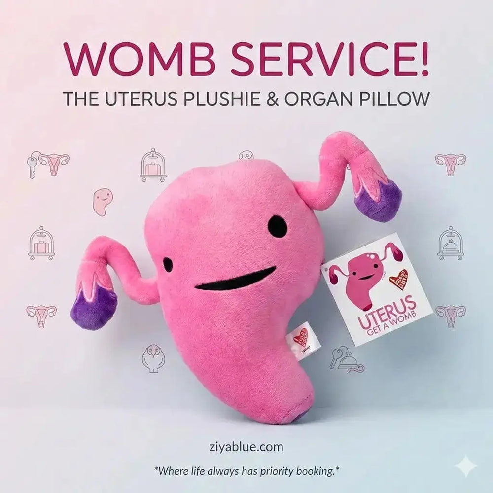 Uterus Plushie: Anatomical Pillow I Heart Guts Ziya Blue