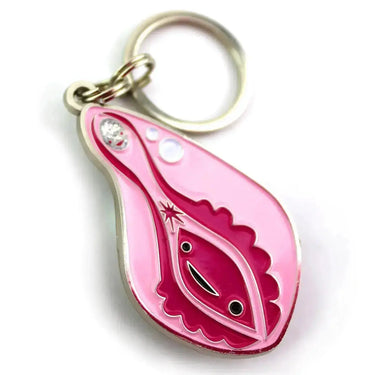 Vagina Enamel Keychain: Anatomical Bling I Heart Guts Ziya Blue