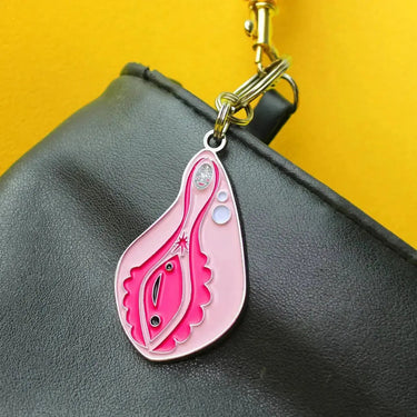 Vagina Enamel Keychain: Anatomical Bling I Heart Guts Ziya Blue