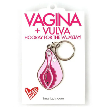 Vagina Enamel Keychain: Anatomical Bling I Heart Guts Ziya Blue