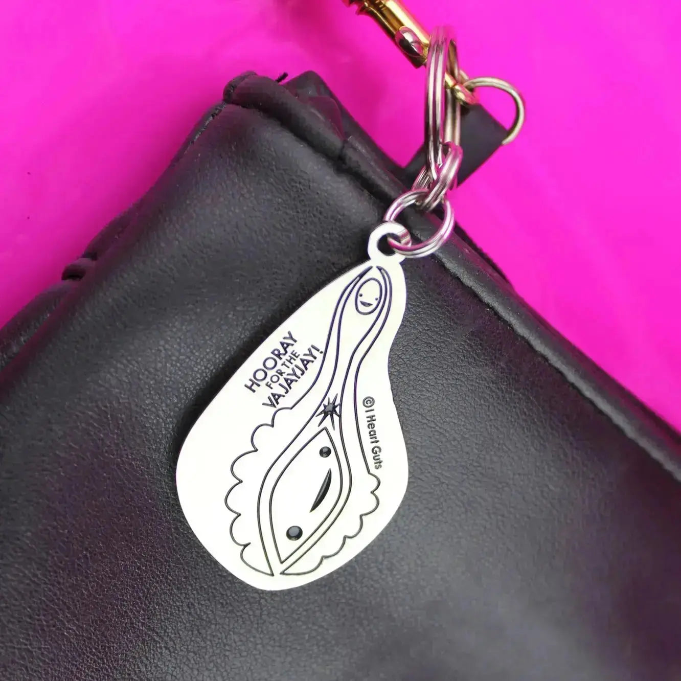 Vagina Enamel Keychain: Anatomical Bling I Heart Guts Ziya Blue