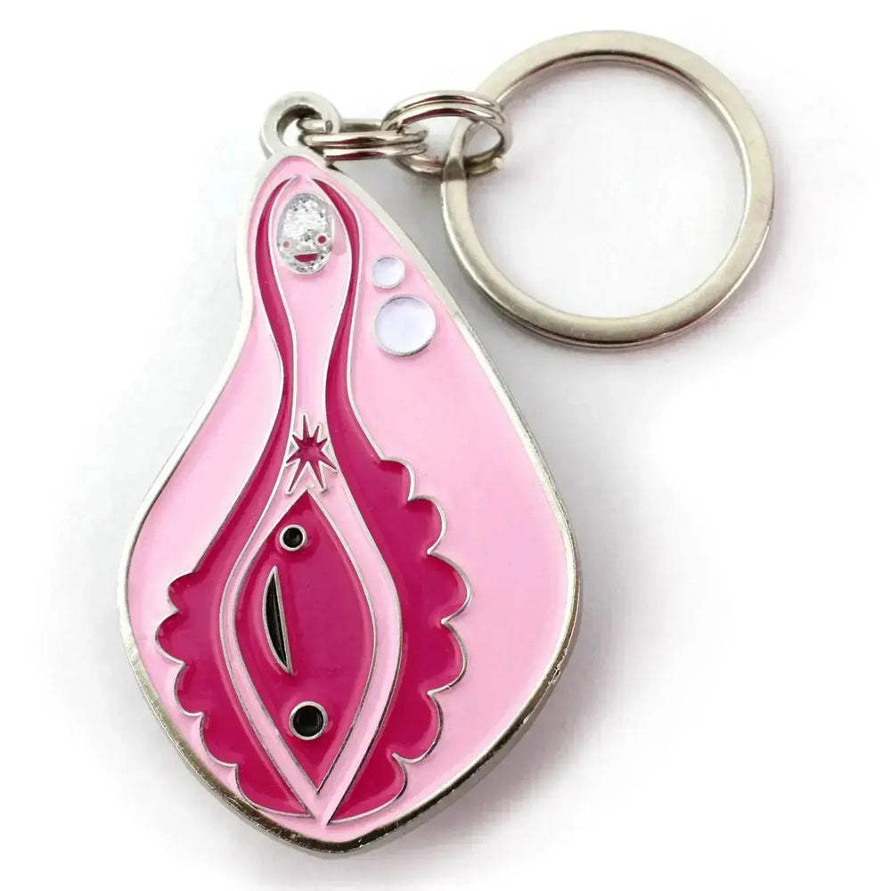 Vagina Enamel Keychain: Anatomical Bling I Heart Guts Ziya Blue