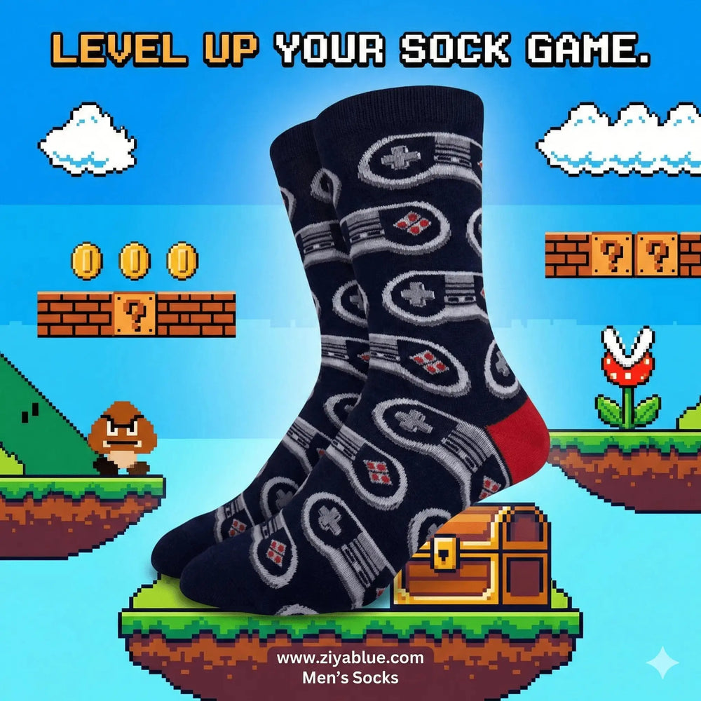 Video Game Controller Socks: An Epic Loot Drop Good Luck Sock Ziya Blue