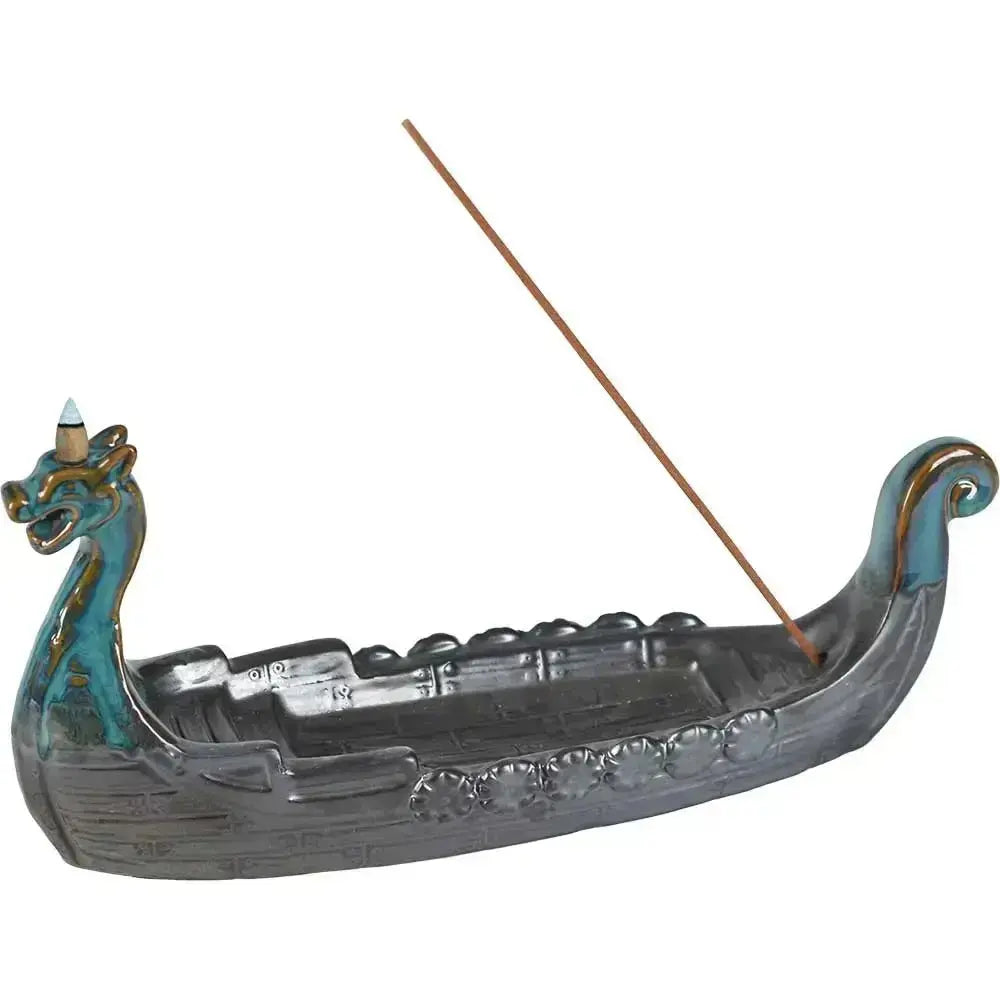 Viking Ship Incense Holder | The Conqueror's Burner Kheops International Ziya Blue