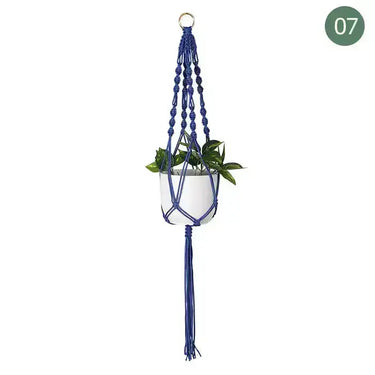 Vintage Macrame Plant Hanger | Retro Boho Decor Holder Ziya Blue Ziya Blue