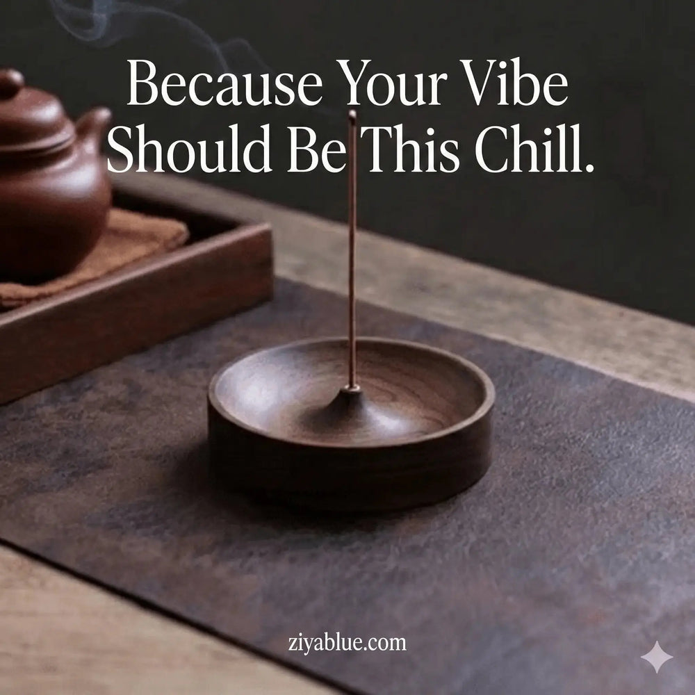 Walnut Wood Incense Holder 🌳 Ziya Blue Ziya Blue