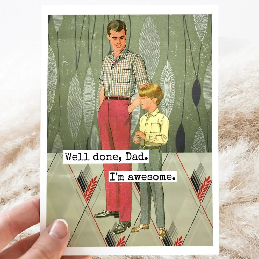 Well Done Dad Card | Appreciation Greeting Ravens Rest Studio Ziya Blue