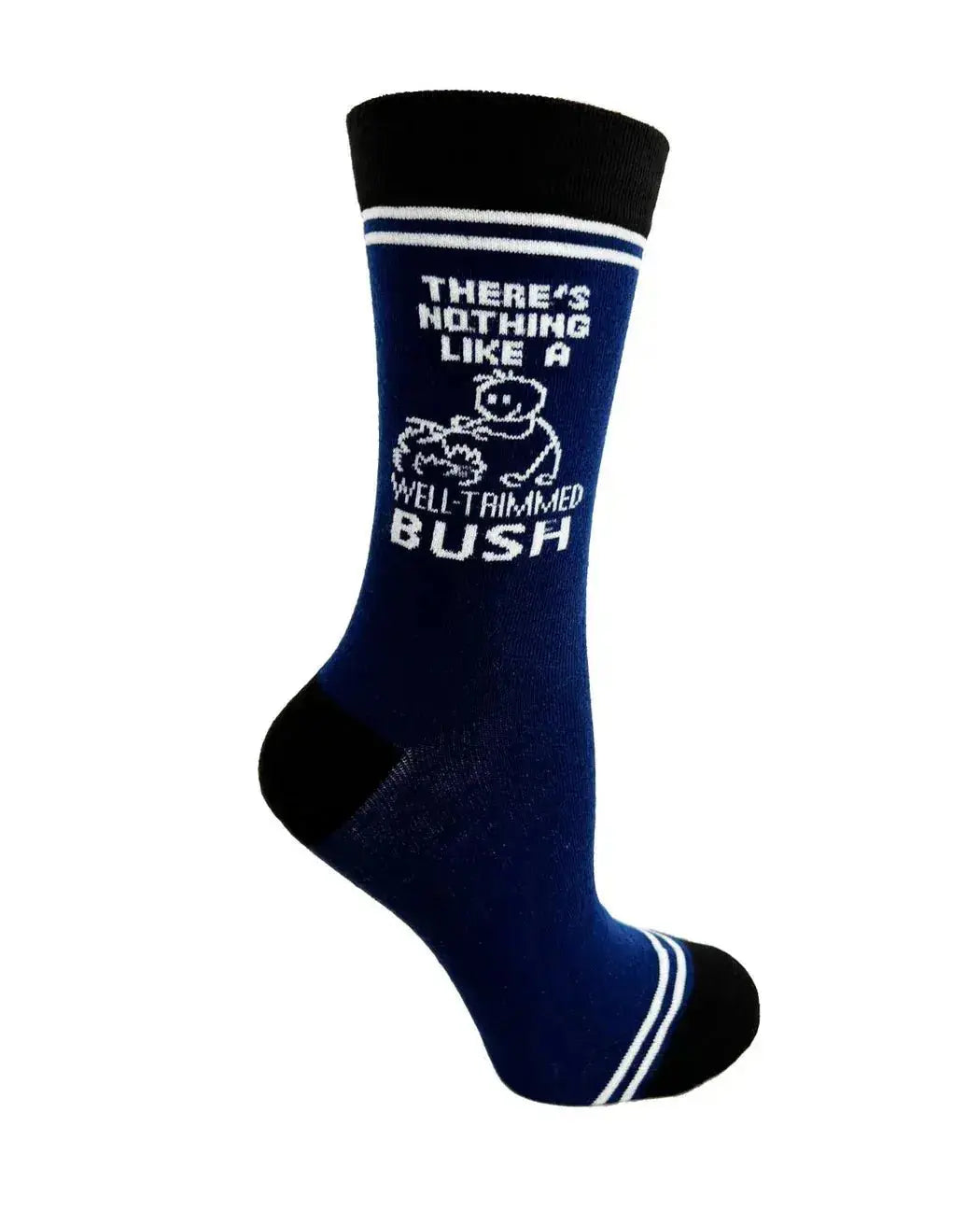 Well Trimmed Bush Socks: Funny Unisex Crew Fabdaz Ziya Blue