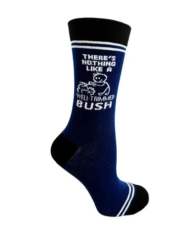 Well Trimmed Bush Socks: Funny Unisex Crew Fabdaz Ziya Blue