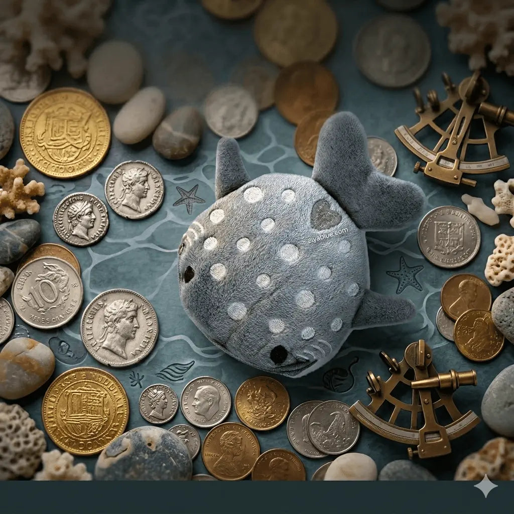 Whale Shark Plush Coin Purse | Aquatic Keychain Wallet Ziya Blue Ziya Blue