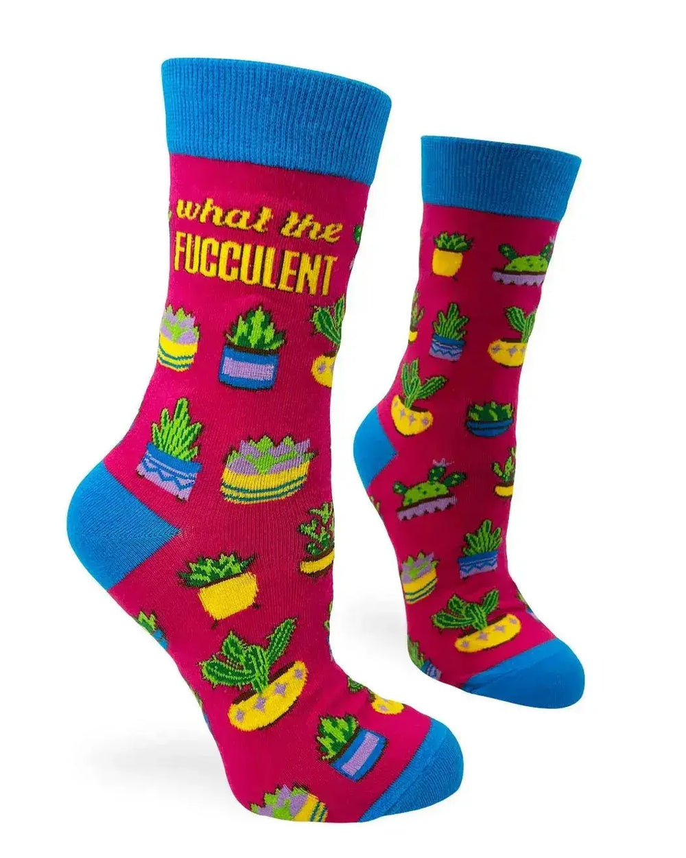 What The Fucculent Women's Crew Socks Fabdaz Ziya Blue