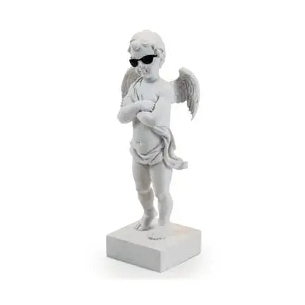White Cherub Figure McGowan & Rutherford Ltd Ziya Blue