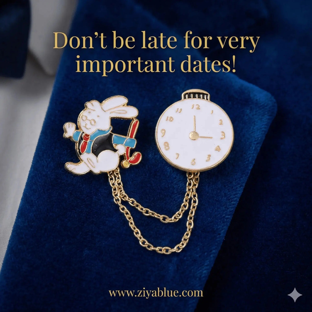 White Rabbit Enamel Pin: The "Always Late" Accessory 🐇⏱️ Ziya Blue Ziya Blue