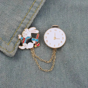 White Rabbit Enamel Pin: The "Always Late" Accessory 🐇⏱️ Ziya Blue Ziya Blue