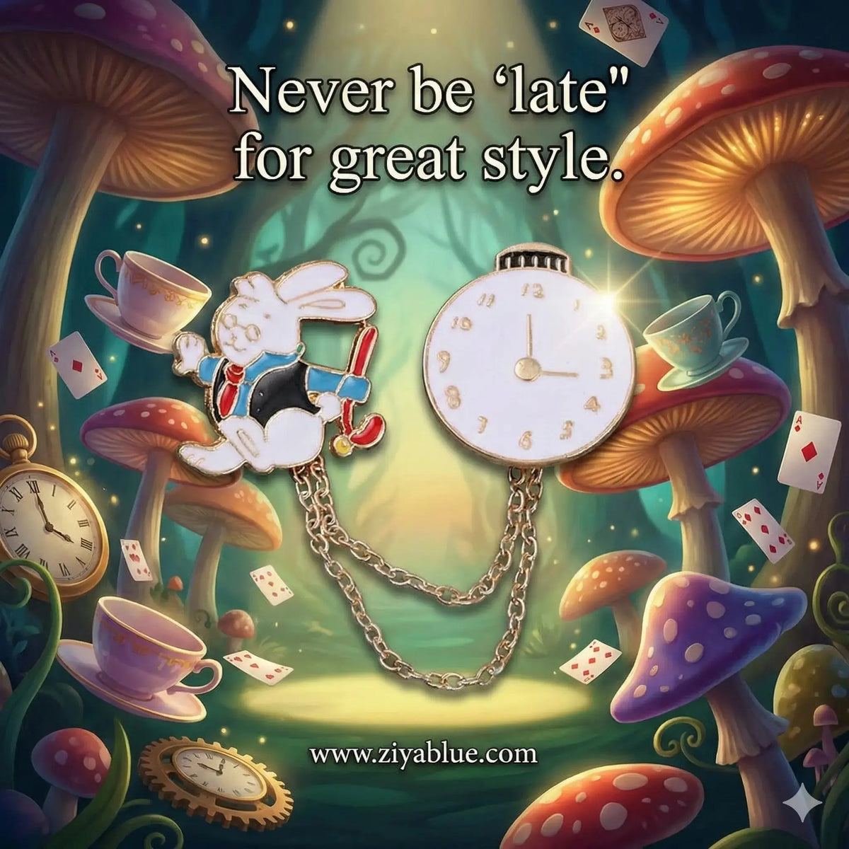 White Rabbit Enamel Pin: The "Always Late" Accessory 🐇⏱️ Ziya Blue Ziya Blue