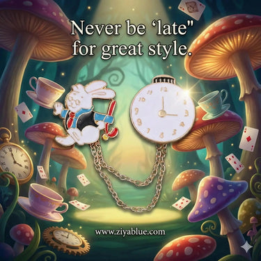 White Rabbit Enamel Pin: The "Always Late" Accessory 🐇⏱️ Ziya Blue Ziya Blue