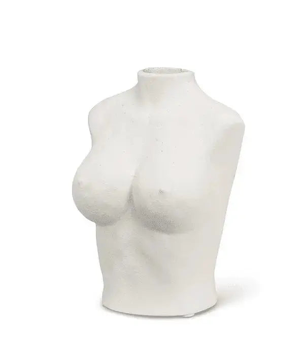 White Torso Vase - 6.5" Sculptural Porcelain Planter Abbott Ziya Blue