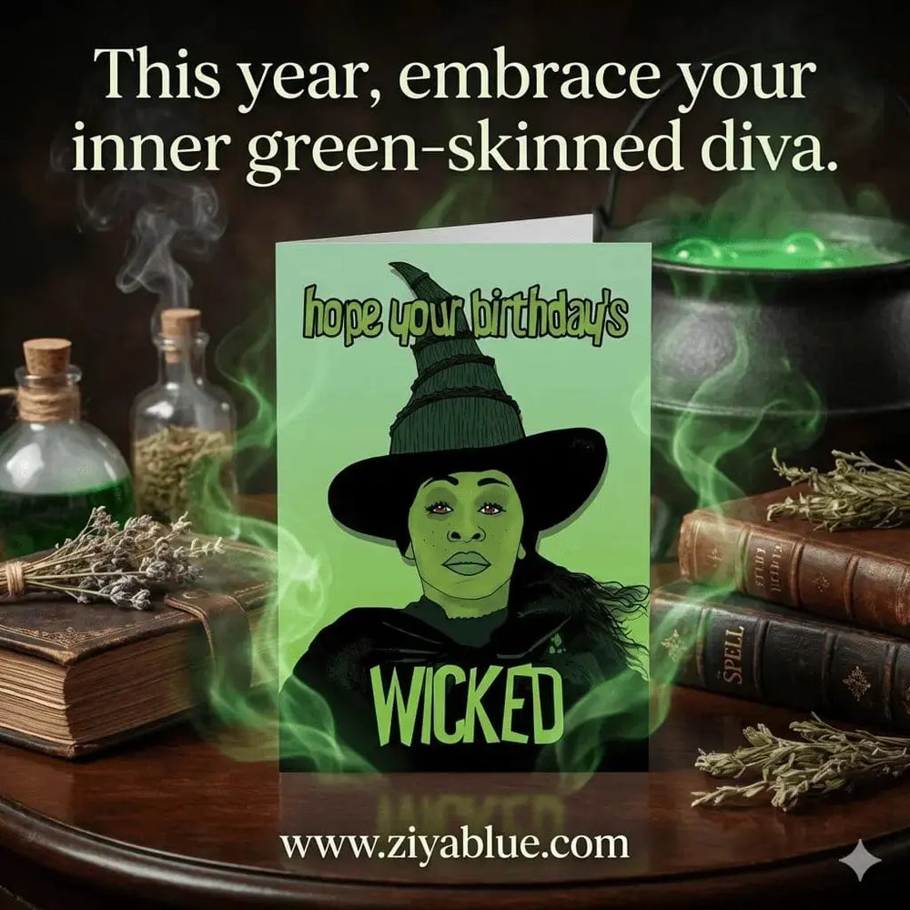 Wicked Witch Inspired Birthday Card Bite Your Granny Ziya Blue