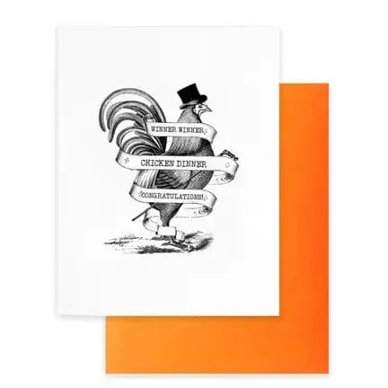 Winner Winner Chicken Dinner Card: Celebrate in Style! CARDIDEOLOGY Ziya Blue