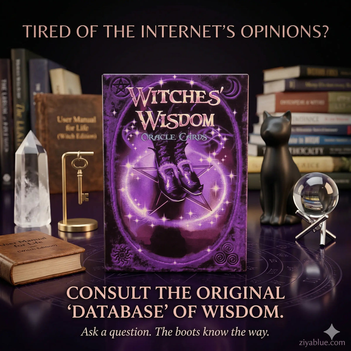 Witches' Wisdom Oracle | 48-Card Mini Earth Deck  Ziya Blue