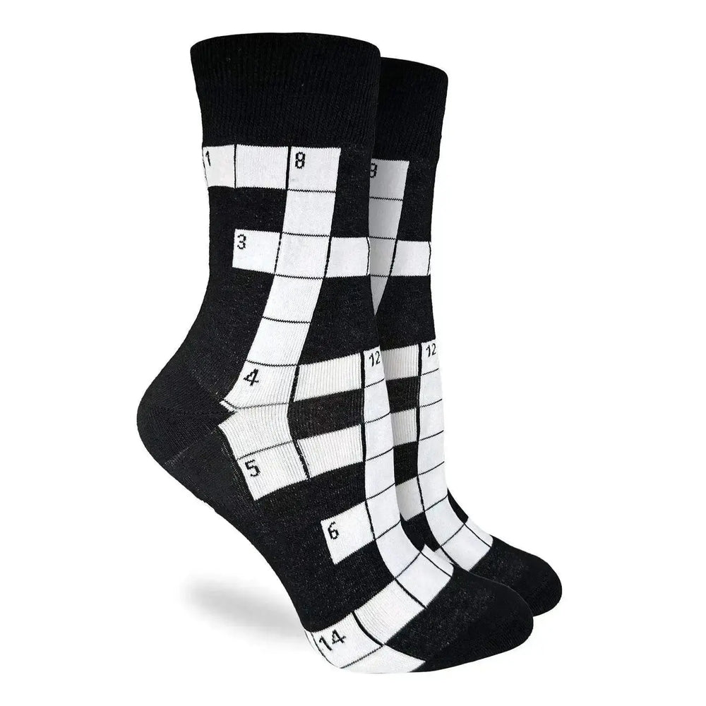 Women's Crossword Puzzle Socks: Brainy Style Good Luck Sock Ziya Blue