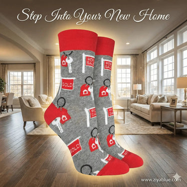 Women's Real Estate Socks: A Prime Listing Good Luck Sock Ziya Blue