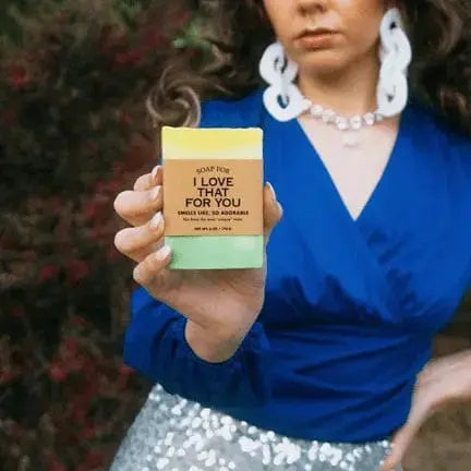 Yellow Rose Vegan Soap: The "I Love That For You" Bar 🌹✨ Whiskey River Ziya Blue