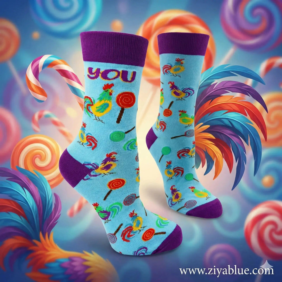 You Cocksucker Socks: A Side of Sass Fabdaz Ziya Blue