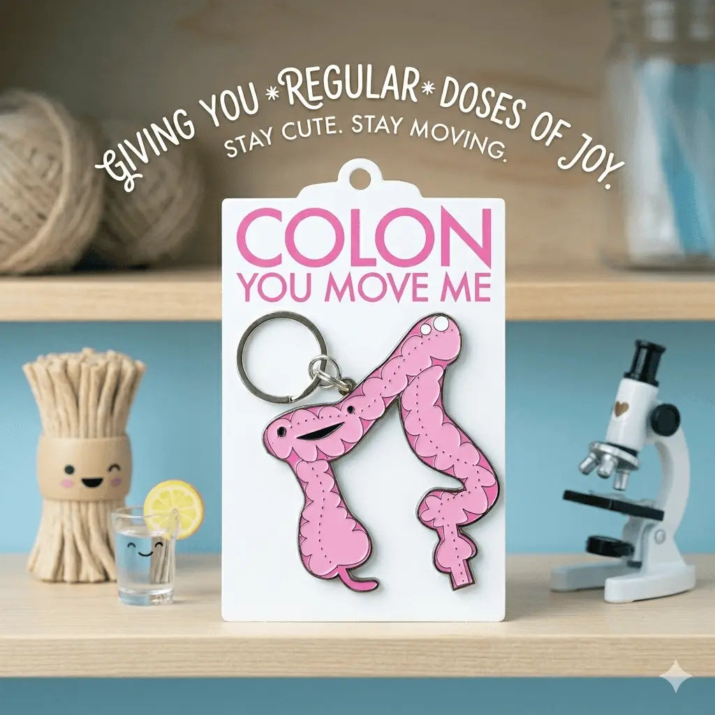 You Move Me: The Colon Keychain I Heart Guts Ziya Blue
