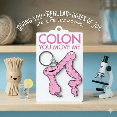 You Move Me: The Colon Keychain I Heart Guts Ziya Blue