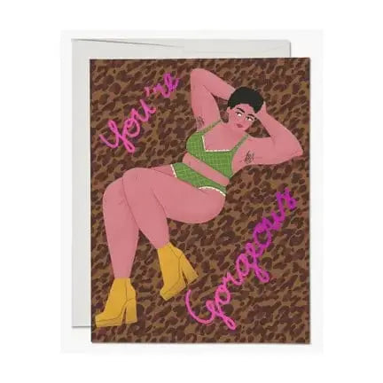 "You're Gorgeous" Body Positive Friendship Card | Fierce Bestie Greeting Faire Ziya Blue