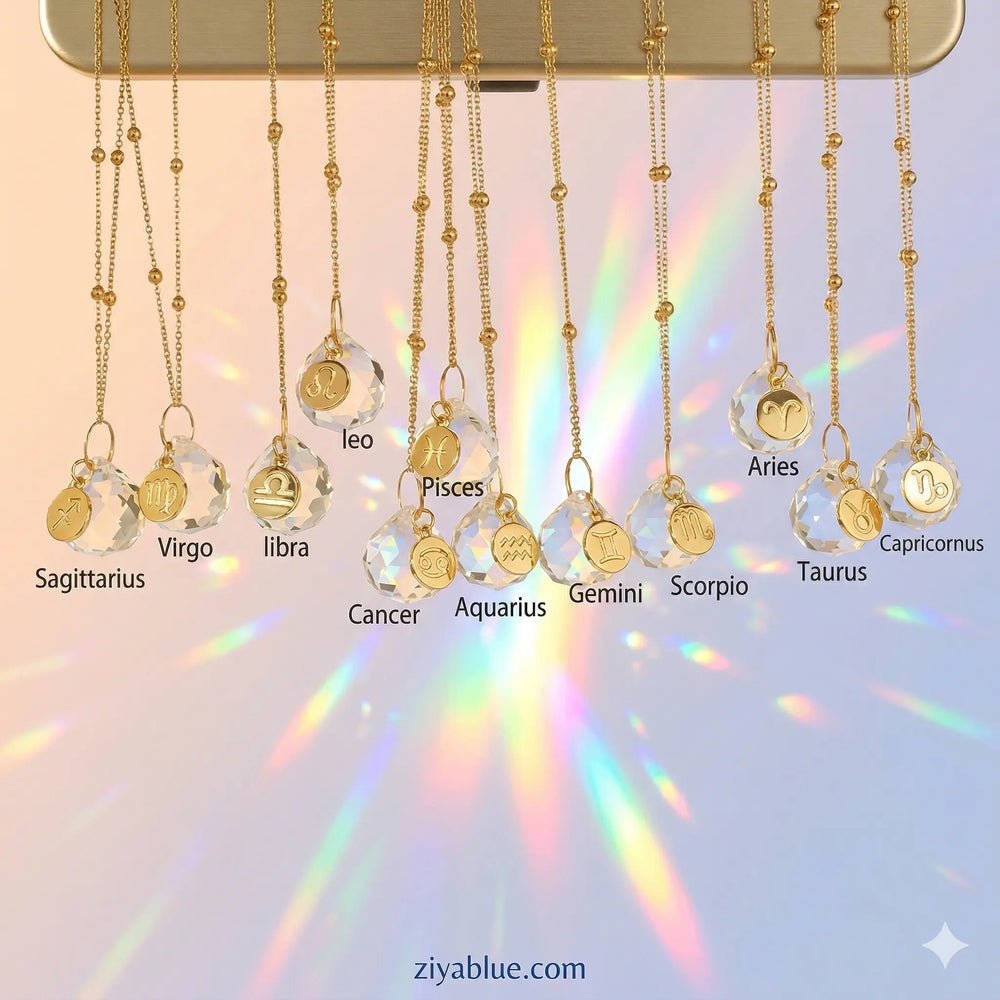 Zodiac Car Charm Suncatcher: Star Power 🌈✨  Ziya Blue